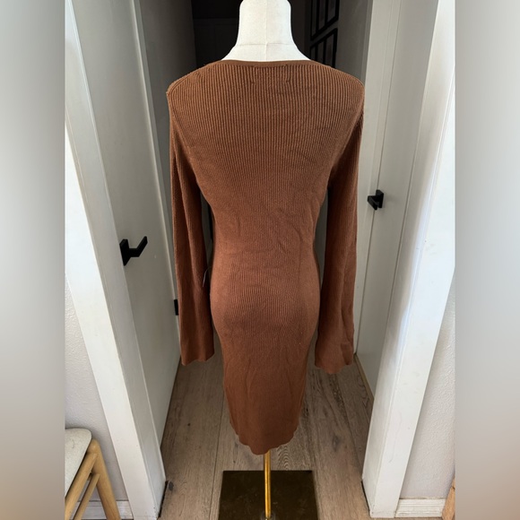 Donna Morgan | Square Neck Long Sleeve Ribbed Sweater Dress | Sz XS - Picture 4 of 9